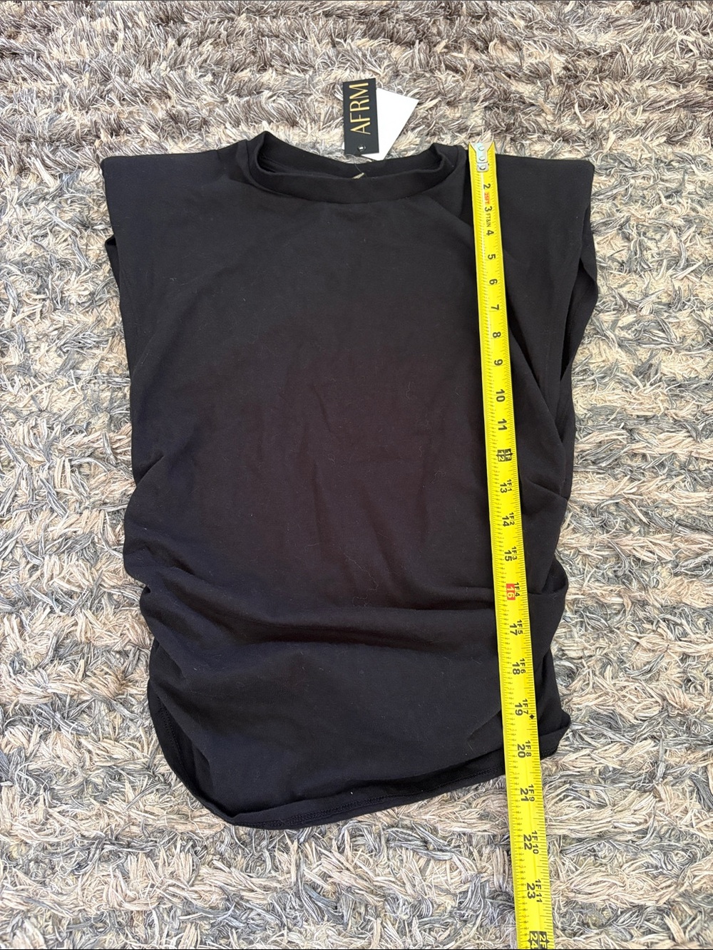 New! AFRM Black Cotton Padded-Shoulder Tank Top XS - Picture 3 of 7